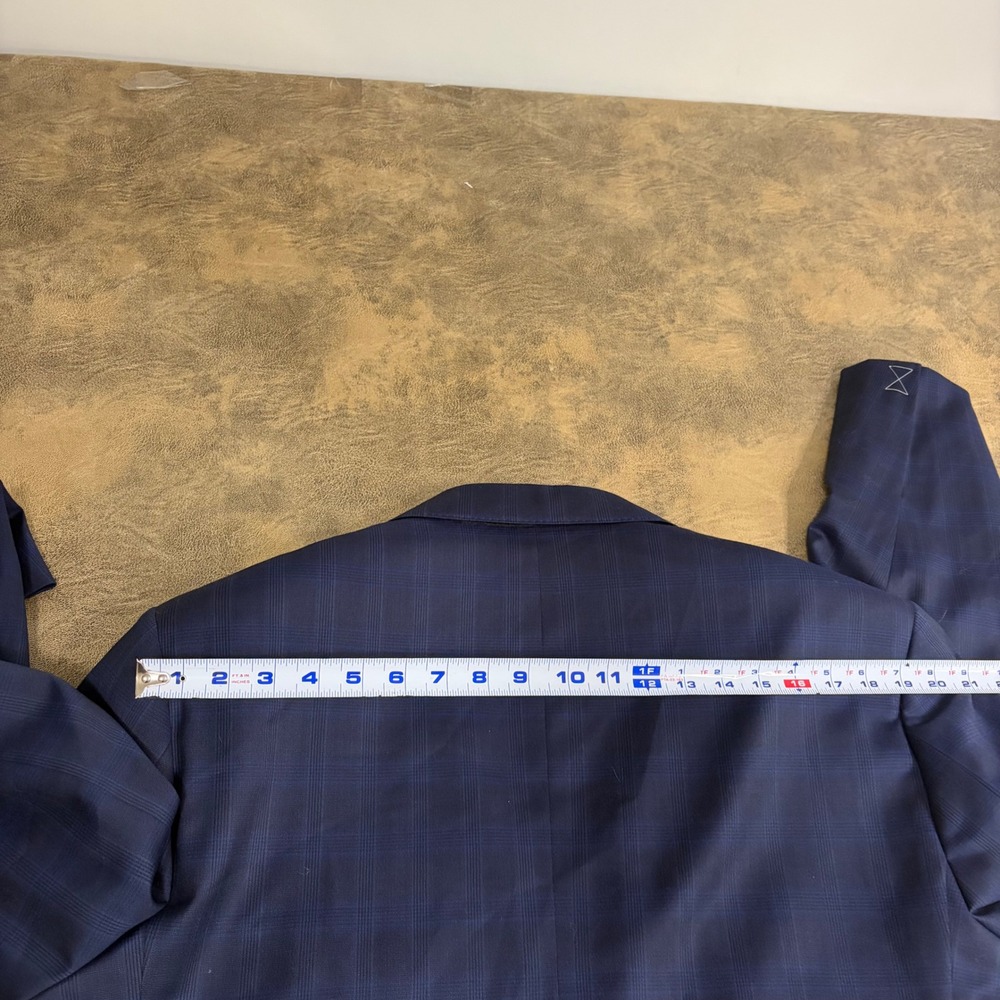 Brooks Brothers Blazer Mens 46R Navy Blue Plaid 1818 Regent Fit Sport Coat - Picture 9 of 15
